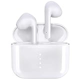 LANGE STUNDEN AKKULAUFZEIT : Das Headset bietet etwa 4 Stunden Hör- oder Gesprächszeit. das 400mAh Ladecase bietet eine weitere Spielzeit bis zu 16 Stunden. Geeignet zum Wandern, Joggen, Wandern, Yoga, Sport, Fitness, Reisen usw.