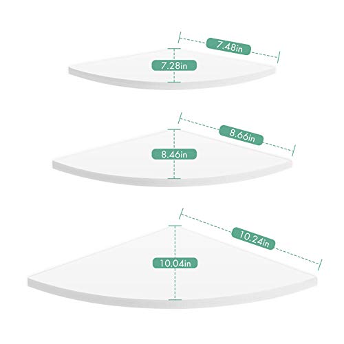 Floating Corner Shelves Set Of 3, Modern White Display Shelf Wall Mount Storage Rack Organizer Decorative Shelving Unit For Home Living Room Bathroom Kitchen #TOP5