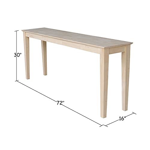 Solid Wood Extended Length Shaker Console Table - 48" Wide