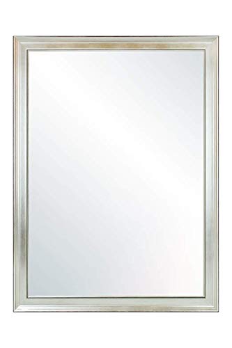 CHELY INTERMARKET MOD155 Espejo De Pared Cuerpo Entero Plateado Clásico Decorativo Vertical Horizontal 60x80cm para Dormitorio Salón Oficina Marco Madera Estilo Elegante Fabricado En España