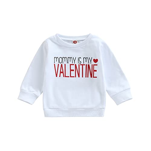 Baby Girl Boy Long Sleeve Sweatshirt Crewneck Oversize Pull On Top Fall Winter Spring Cute Baby Clothes (White,6-12 Months)