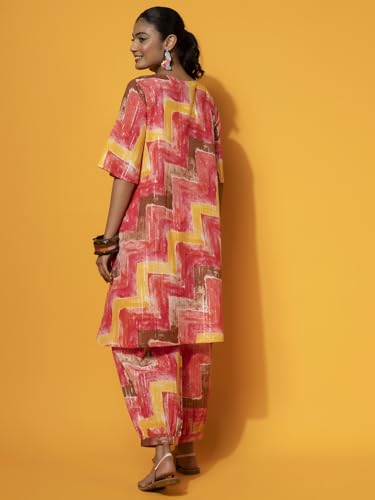 Image of Libas Womens Printed Cotton Co ord Set for Women Casual wear | Office wear