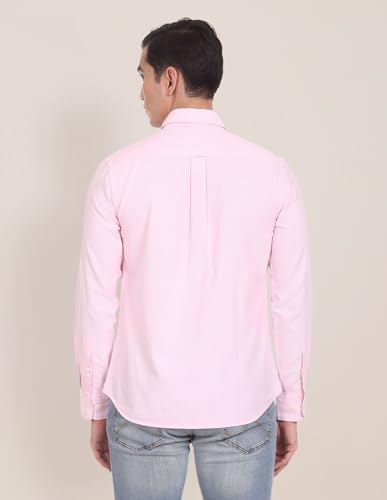 Image of U.S. Polo ASSN. Men's Solid Spread Collar Premium Cotton Oxford Tailored Fit Shirt