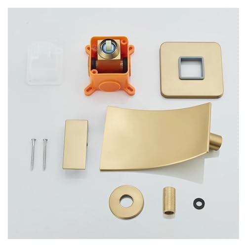 Grifo de lavabo de baño con caño de cascada para evitar salpicaduras 5