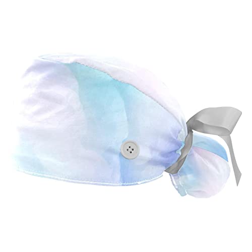 Casquettes de travail respirantes hommes femmes chapeaux bouffants aquarelle bleue JDEZ