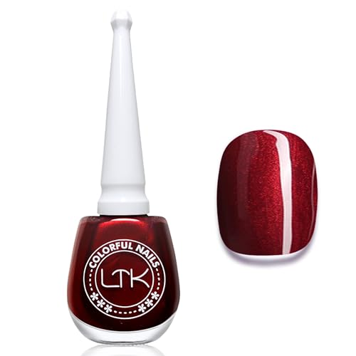 Pearl Esmalte de uñas rojo, 13 ml, secado rápido, sin lámpara UV, barniz de color no tóxico, a base de agua, esmalte de uñas natural con fórmula vegana, sin esmalte de uñas UV para decoración de uñas