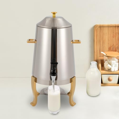 Coffee Urn With Fuel Holder, 3.5 Gallon Beverage Dispensers, Stainless Steel Hot Drinks Dispenser, Coffee Chafer Tea Water Coffee Chafer Urn for Party Event Buffet Catering (Alcohol Heating-Type B)