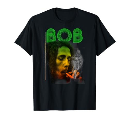 Officiel Bob Marley BOB Smoke Reggae Vintage T-Shirt