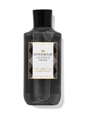 Generic Bath & Body Gingham Legend for Men 3-in-1 Hair, Face & Body Wash, 10 fl. oz. / 295 mL (Packaging Style May Vary)
