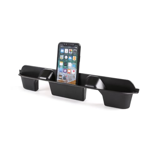 HIRUFAIT Co-pilot Front Organizer Tray Compatible with LR Defender 90/110/130 2020-2025 Accessories, Dashboard Side Storage Box ABS Black