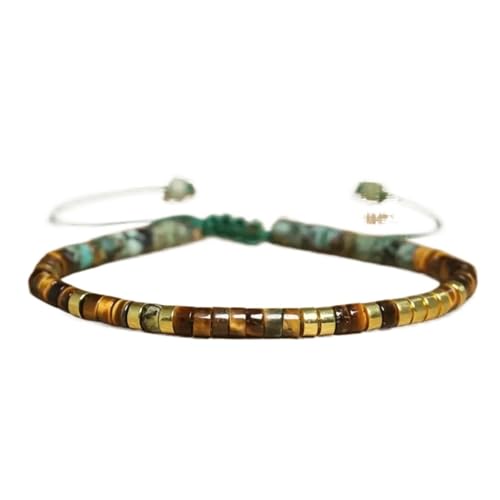 Diyouke Pulsera de cuentas ajustable natural - Elegante joyería de piedras con dijes for mujeres - Regalo único for ella(Color1)