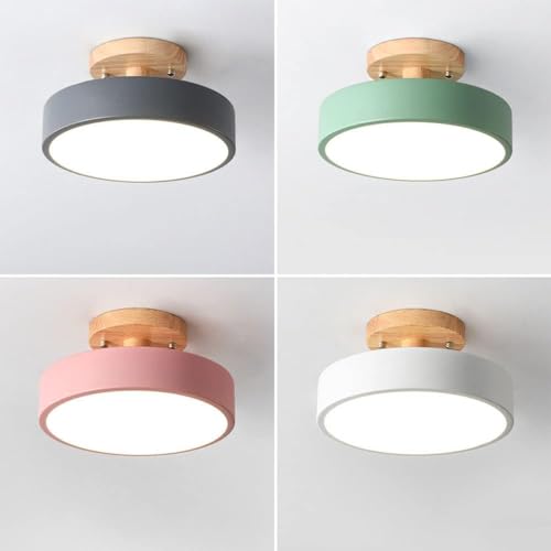Suspension LED blanche économie énergie plafonnier rond salon gris