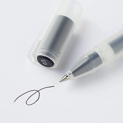 MUJI Canetas esferográficas de tinta gel 0,5 mm conjunto com 9 pacotes (5 pretos 2 azuis 2 vermelhos