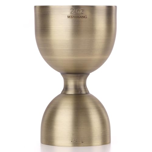Barfly Heavy-Duty Straight Rim Bell Jigger, 1 oz x 2 oz, Antique Gold