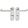 Design Drückergarnitur Edelstahl Türbeschlag Türgriff Kurzschild für Zimmertüren – LDH 2170 | WC – BAD | Türklinke Edelstahl matt gebürstet | 1 Set – Türdrücker-Garnitur 72 mm mit Befestigungsmaterial