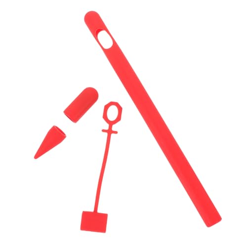 CIYODO りんごペン先カバー 鉛筆薄皮カバー ノート 電子鉛筆 手書き鉛筆 鉛筆ポーチ 画面 pencil case スタイラスペンケース スタイラスペンプロテクター シリカゲル 赤