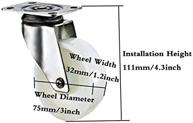 Miniatura 2 de Ruedas giratorias de 345 pulgadas, juego de 4 ruedas de placa silenciosa de nailon, para carro, estantes de almacenamiento, ruedas de repuesto para