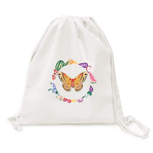 Sac en tissu pliable orange 3D motif papillon chinois pour fruits et légumes