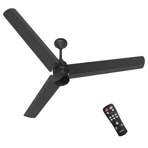 Polycab Silencio Mini 1200mm 5-Star BLDC, Remote Ceiling fan for home | 55% Energy Saving, 100% Copper, High Speed, 25 Speed Setting, Reversable & Timer | 4-yr Warranty【Matt Black】