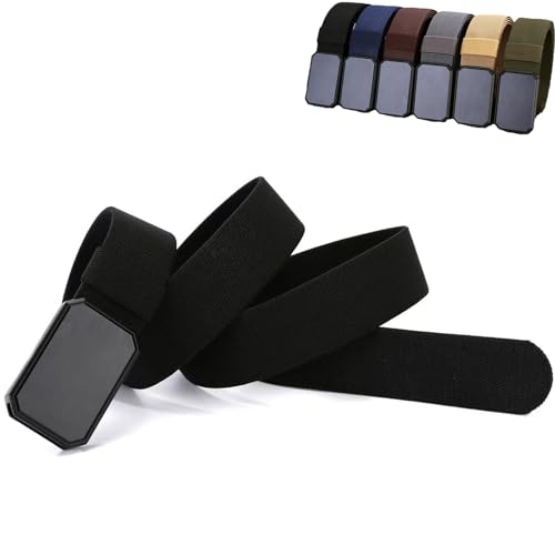 Men's Belt with Magnet Buckle, Mens Stretch Belt Quick Release Magnetic Buckle, Elastic Webbing Sport Work Belts