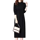 [セカンドルーツ] タック ワンピース ニット フロント タイト 大人 上品 秋冬 カジュアル タートルネック ぼとるねっく ボトルネック タイトめ 10 20 30 40 50 60 代 学生 大人 トラベル 旅行 リゾート チュニック ワンピース にっと ワーク オフィス ビジネス 仕事 リラックス ナチュラル 長袖 おしゃれ お洒落 シンプル 黒 ブラック 3A-R15-BKL
