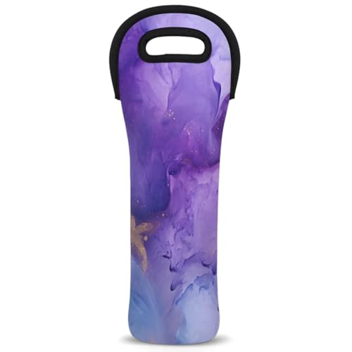 Neoprene Wine Tote Carrier Bag for Wine,Water, Champagne, Beer, Baby Bottles 15.6 x 5.1 Inches, Protective Wine Bag,Gradient Purple