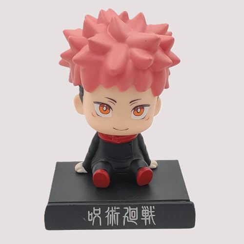 Image of Awestuffs Phone Holder Bobblehead Action Figure for Car Dashboard, Office Desk & Study Table (Pack of 1) (Yuji Itadori)