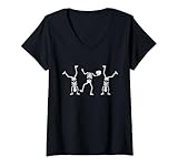 Photo Gallery donna breakdance - scheletri divertenti hip hop spooky dance design maglietta con collo a v Photo Gallery donna breakdance - scheletri divertenti hip hop spooky dance design maglietta con collo a v