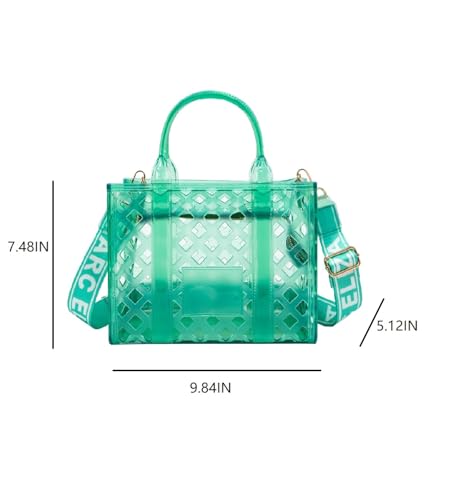 Jelly crossbody bags for women Jelly tote bags for women Jelly bag tote large Handle Handbag Jelly Storage Bag（light green）2