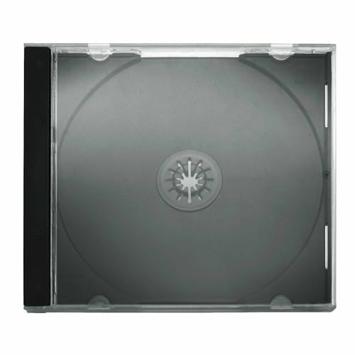 Vassoio nero 100 CUSTODIE CUSTODIA BOX DVD CD SINGOLO JEWEL CASE NERO FRONTE TRASPARENTE