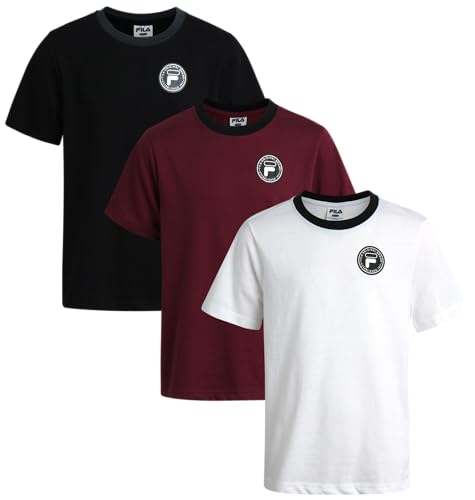 La mejor comparación de Camisetas y camisas deportivas para Niño los mejores 10. 46 Fila - Camisetas atléticas para niños, paquete de 3 camisetas de ajuste seco con cuello redondo para niños, camisetas gráficas de manga corta (tallas 8-18),...