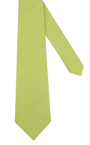 Image of Mens Solid Linen Ties - Regular Width Pattern Necktie for Men