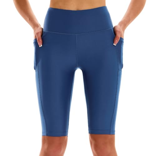 Image of HODOSPORTS Women's 3'' /5'' /7'' /9'' /12'' Swim Board Shorts UPF50+ High Waisted Quick Dry Swimsuit Bottoms with Pockets Liner