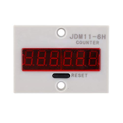 Compteur à Affichage Numérique LED JDM11-6H, Transducteur à 6 Chiffres, Relais de Comptage avec Mémoire de Panne de Courant, Plage de Comptage 0-999999, 0.38 Pouces (AC220V)