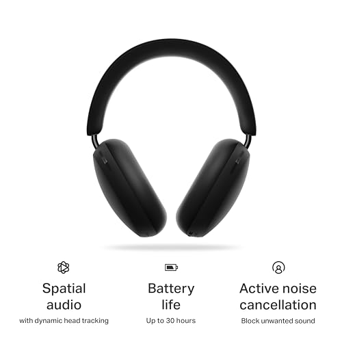 Sonos Ace | Noise Cancelling Wireless Over-Ear Headphones with Bluetooth, 30-Hour Battery Life, Spatial Audio, Dolby Atmos, Dynamic Head Tracking - Black by Sonos - Image 2