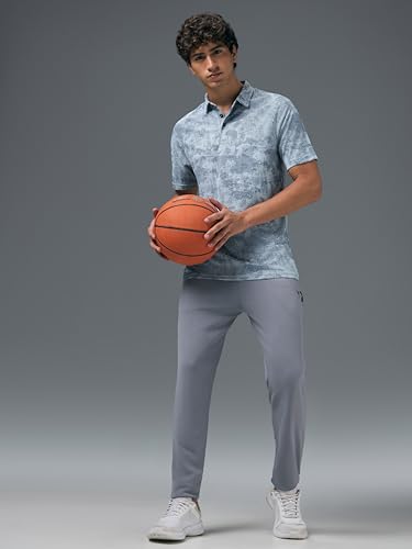 Image of TECHNOSPORT Mens Slim Fit All Over Print Half Sleeve Polo T-Shirt with UPF50+, Quick Dry for Regular Use