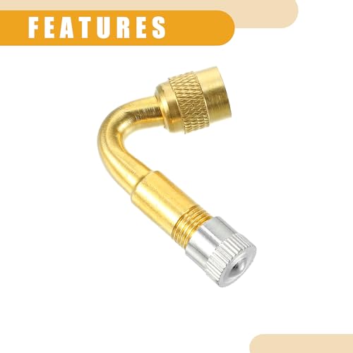 Image of 1 Set 45-Degree Universal Tire Valve Stem Extenders Extension Adapter - Cars RV Bicycles Motorcycles Trailers Tubeless Tire Valve - Copper Gold Tone