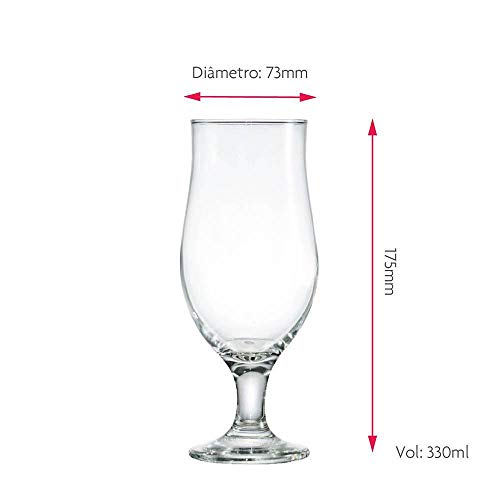 Jogo de Taças de Vidro Para Cerveja Royal Beer 330ml 6 Pcs - Ruvolo
