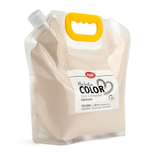 Viva Decor My Emotion Color 2,6 Liter - Sanfte Umarmung - Hell Beige Matte Wandfarbe & Deckenfarbe, Hohe Deckkraft, Geruchsneutral &Tropfarm. Innenfarbe für Wohnzimmer, Schlafzimmer & Kinderzimmer