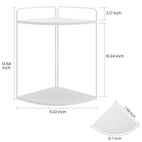 Image of Forest Angle Bathroom Counter Organizer,Countertop Organizer,Vanity Organizers,Bathroom Storage,Bathroom Sink Caddy,Counter Shelf,Corner Counter,Corner Shelves(White)
