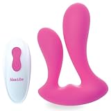 Adam & Eve Dual Entry Vibrator with Remote Control, Rechargeable Double Penetration Vibrator with 9 Speeds and Functions, Flexible Silicone Design, Waterproof, USB Magnetic Charging, Couples Play