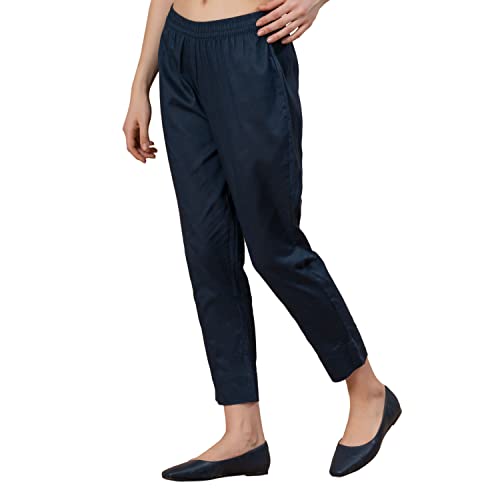 Image of Mode by Red Tape Ethnic Slim Pants for Women | Comfortable & Highly Durable MCP0014-28 Navy