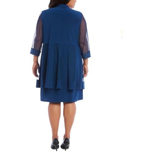 Image of R&M Richards Women's Petite Glitter Trim Jacket Dress