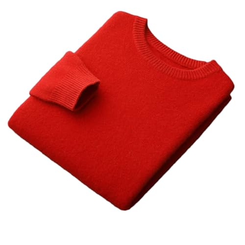 Men’S Round Neck Loose Pullover Sweater Thick Warm Long Sleeve Knitted Autumn Winter Casual Solid Color Top