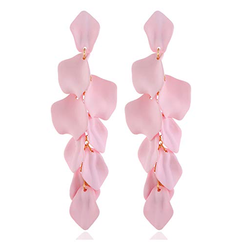 GVUSMIL Acrylic Rose Petal Drop Dangle Earrings Bohemian Resin Square/Oval/Hoop/Flower/Heart Statement Earrings for Women Gifts