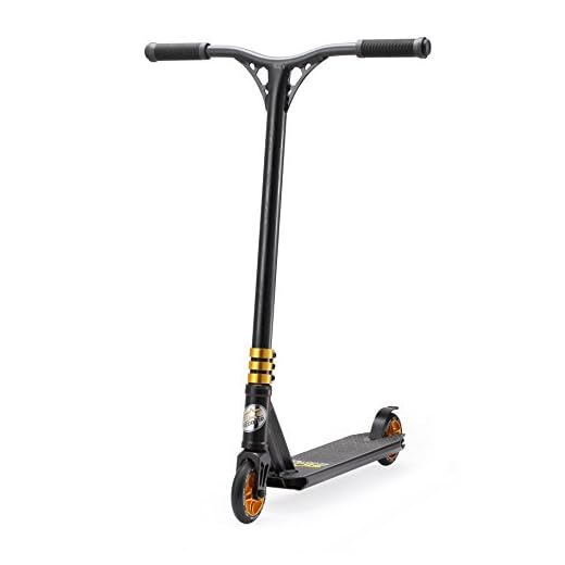 STAR SCOOTER Patinete Patineta Scooter Freestyle Stuntscooter para niños y niñas a Partir de 7 años y Adultos | 110 mm Edición Entrada | Negro Oro