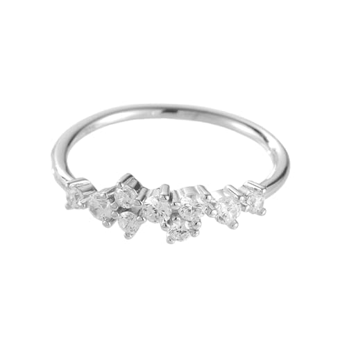 Mesnt Anillo de boda para mujer con moissanite y moissanite, Metal, Moissanita
