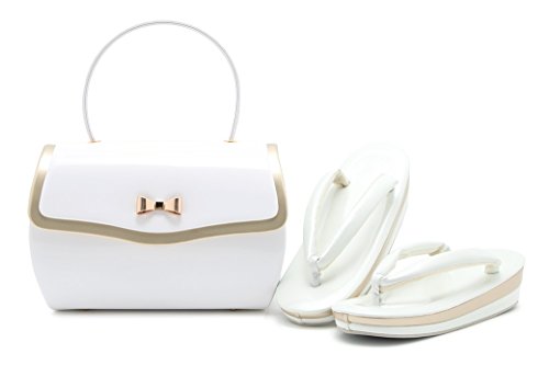 和装 草履 バッグ セット エナメル 白 ホワイト フリーサイズ u59 草履 バッグ セット 女性 和装 和装バッグ 袴姿| きもの館 創美苑