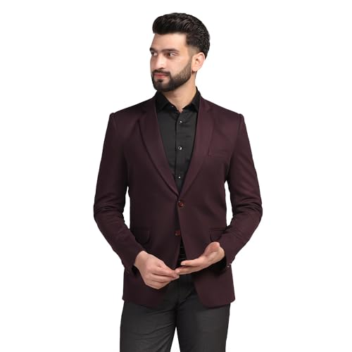 Image of TAHVO Men Blazer Lycra Fabric Slim Fit Single Breasted Blazer