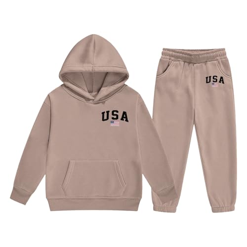 Baggy Sweatsuits for Boys Girls Graphic Letter Print Sweat Shirts and Jogger Pants Oversized Preppy Clothes 2-13Y